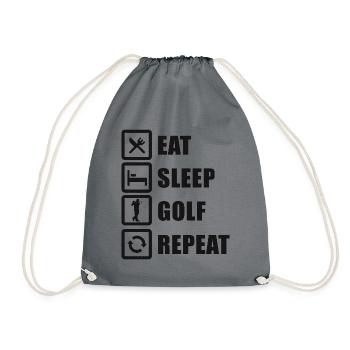 Eat Sleep Golf Repeat Golfspieler - Turnbeutel - Grau - Vorne