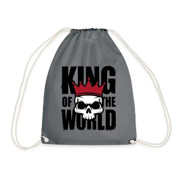Skull and crossbones with crown King of the World - Drawstring Bag - grey - Front