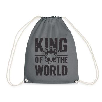 Skull and crossbones with crown King of the World - Drawstring Bag - grey - Front