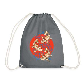 Koi Fish Koi Carp Lovers - Drawstring Bag - grey - Front