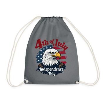 Amerika USA Adler 4th July Independence Day - Turnbeutel - Grau - Vorne