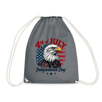 Amerika USA Adler 4th July Independence Day - Turnbeutel - Grau - Vorne