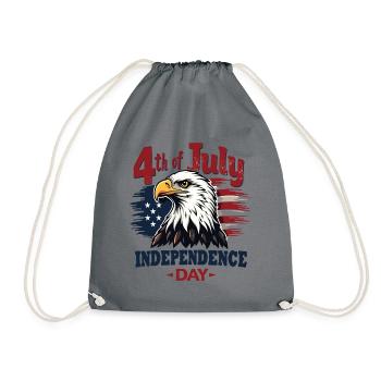 Amerika USA Adler 4th July Independence Day - Turnbeutel - Grau - Vorne