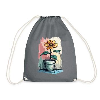 Blooming Beauty - Top floral à motif floral vintage - Sac de sport léger - gris - Devant