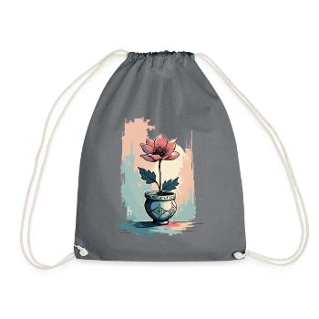 Blooming Beauty - Top floral à motif floral vintage - Sac de sport léger - gris - Devant