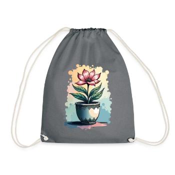 Blooming Beauty - Top floral à motif floral vintage - Sac de sport léger - gris - Devant