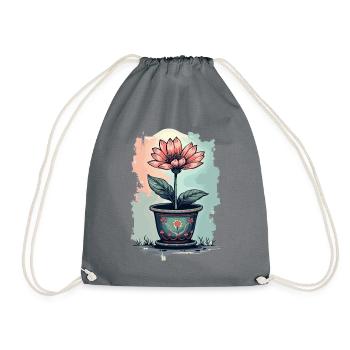 Blooming Beauty - Top floral à motif floral vintage - Sac de sport léger - gris - Devant