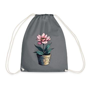 Blooming Beauty - Top floral à motif floral vintage - Sac de sport léger - gris - Devant