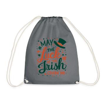 May the Luck of the Irish Charm Me - St Patrick's - Drawstring Bag - grey - Front