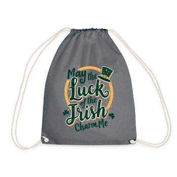 May the Luck of the Irish Charm Me - St Patrick's - Drawstring Bag - grey - Front