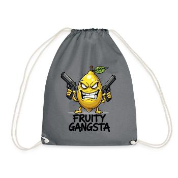 Fruity Gangsta – Lustige Zitronen Gangster - Turnbeutel - Grau - Vorne