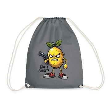 Fruity Gangsta – Lustige Zitronen Gangster - Turnbeutel - Grau - Vorne