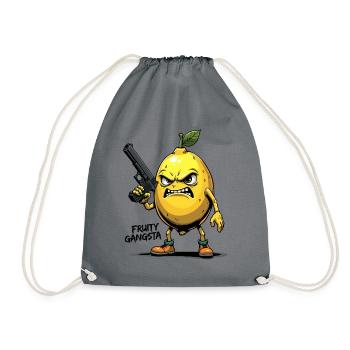 Fruity Gangsta – Lustige Zitronen Gangster - Turnbeutel - Grau - Vorne