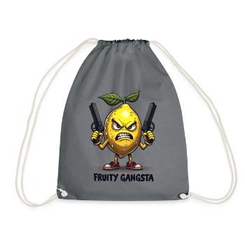 Fruity Gangsta – Lustige Zitronen Gangster - Turnbeutel - Grau - Vorne