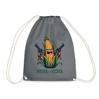 Gangster Corn Hasta La Vista – Corn on the Cob Gangster - Drawstring Bag - grey - Front