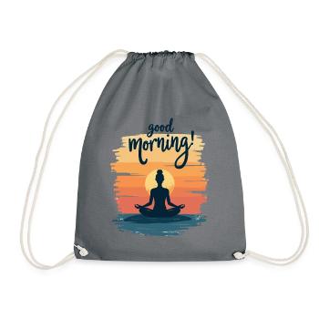 Good Morning Yoga Meditation Design Morning Rituals - Drawstring Bag - grey - Front