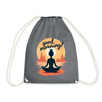 Good Morning Yoga Meditation Design Morning Rituals - Drawstring Bag - grey - Front