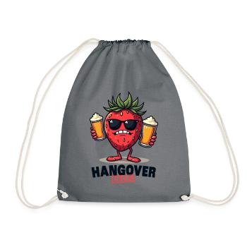 Cool strawberry with beer – for holidays & festivals - Drawstring Bag - grey - Front