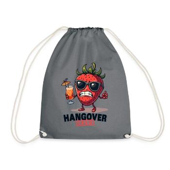 Cool strawberry with beer – for holidays & festivals - Drawstring Bag - grey - Front