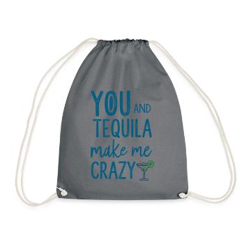 Tequila Party Saying Quote - Drawstring Bag - grey - Front