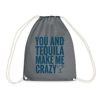 Tequila Party Saying Quote - Drawstring Bag - grey - Front