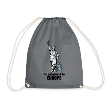 Funny Statue of Liberty USA America Sarcasm - Drawstring Bag - grey - Front