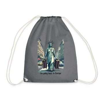 Funny Statue of Liberty USA America Sarcasm - Drawstring Bag - grey - Front