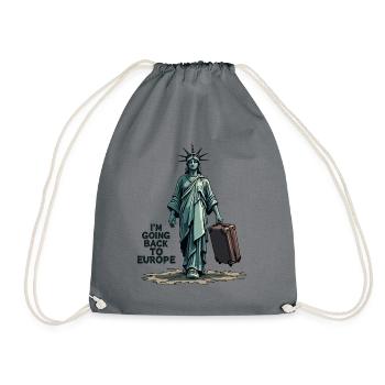 Funny Statue of Liberty USA America Sarcasm - Drawstring Bag - grey - Front