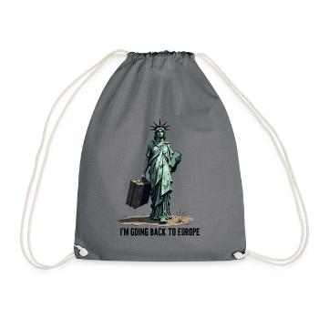 Funny Statue of Liberty USA America Sarcasm - Drawstring Bag - grey - Front