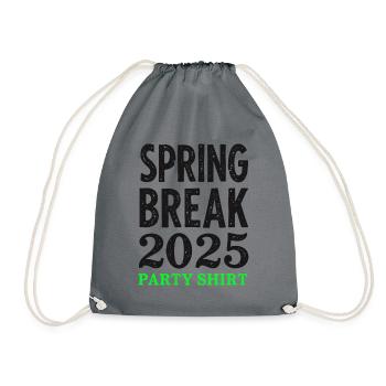 Spring Break 2025 Party Shirt - Turnbeutel - Grau - Vorne
