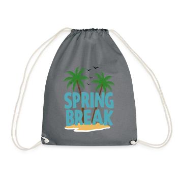 Spring Break Palmen Strand - Turnbeutel - Grau - Vorne