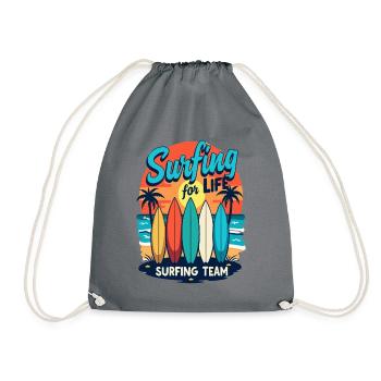 Surfing for Life Wave Boards & Beach - Drawstring Bag - grey - Front