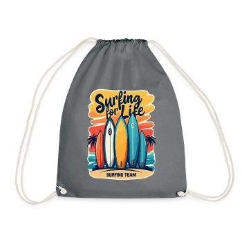 Surfing for Life Wave Boards & Beach - Drawstring Bag - grey - Front