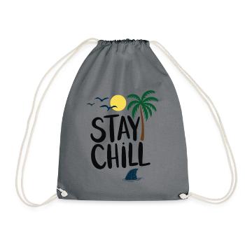 Stay Chill Tropische Entspannung - Turnbeutel - Grau - Vorne