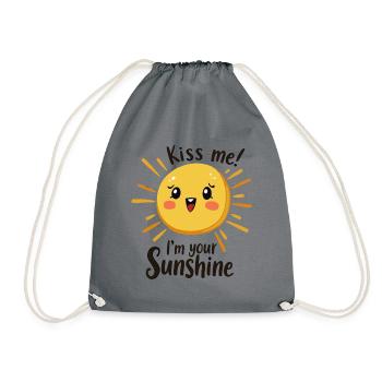 Kiss Me I'm Your Sunshine Sonne Sommer - Turnbeutel - Grau - Vorne