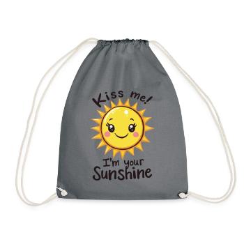 Kiss Me I'm Your Sunshine Sonne Sommer - Turnbeutel - Grau - Vorne