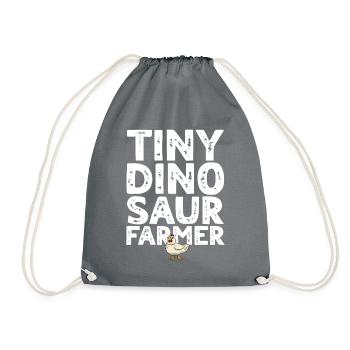 Tiny dino farmer - Dinosaur Funny Dinosaur Farmer - Turnbeutel - Grau - Vorne