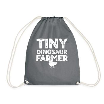 Dino Funny Dinosaur Farmer - Tiny Dinosaur farmer - Turnbeutel - Grau - Vorne