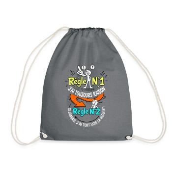 Règle N1 J'ai Toujours Raison Humour - Sac de sport léger - gris - Devant