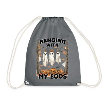Fantômes et citrouilles drôles à motif d’Halloween - Sac de sport léger - gris - Devant