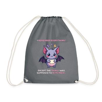 Je me souviens de tout – Humour de chauve-souris avec le TDAH - Sac de sport léger - gris - Devant