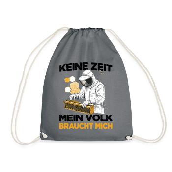 Bienen Fan Imkerhut Imkeranzug Imker - Turnbeutel - Grau - Vorne