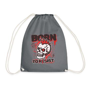 Born To Resist - Turnbeutel - Grau - Vorne
