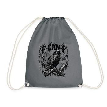 F-CAW-F Gothic Raven Dark Humor Crow - Turnbeutel - Grau - Vorne