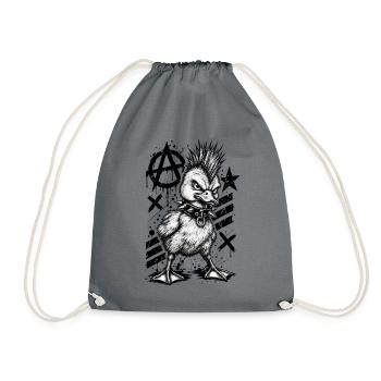 Punk Rock Duck Mohawk Anarchy Bird - Turnbeutel - Grau - Vorne