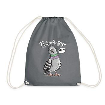 Taubenflüsterer I Taube Stadttaube Vogelhumor - Turnbeutel - Grau - Vorne