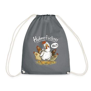 Hühnerflüsterer I Huhn Hühner Bauernhof Humor - Turnbeutel - Grau - Vorne
