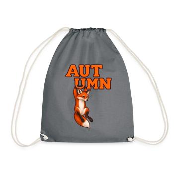 Fox – Herbst-Wildtierdesign - Turnbeutel - Grau - Vorne