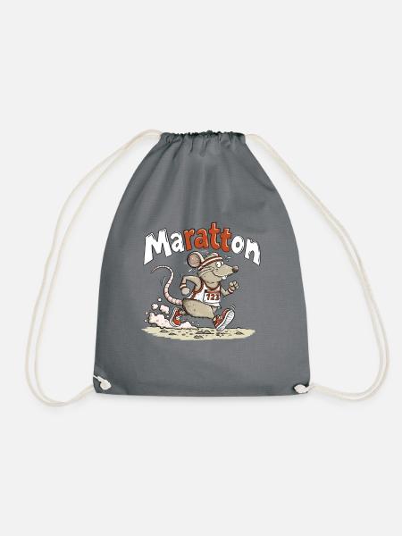 Maratton Ratte Marathon Läufer Humor Design - Turnbeutel - Grau