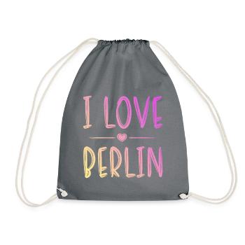 I Love Berlin - Drawstring Bag - grey - Front